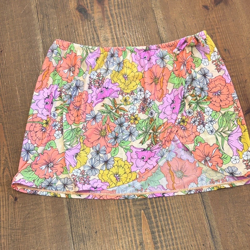 Cat & Jack Floral Mini Skirt - Pink, Orange, Yellow, Green
